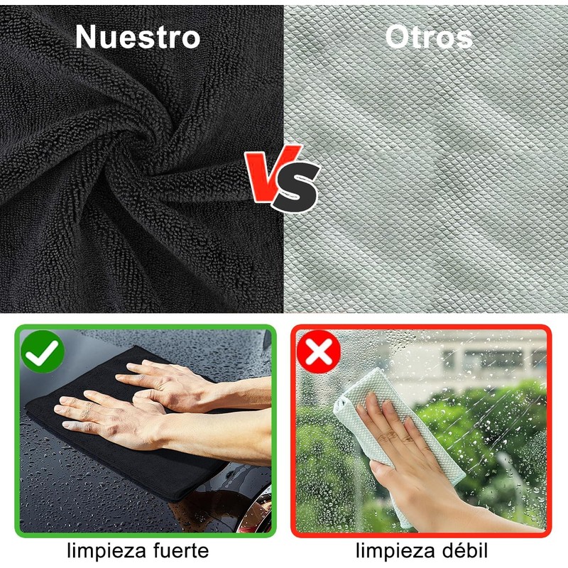 12 Pcs Paños de Limpieza de Microfibra, Toallas de Microfibra