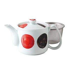 Hasamiyaki 74059 Lightweight Pot, Teapot, Approx. 11.8 fl oz (350 ml), Rust Round Crest, Made in Japan
