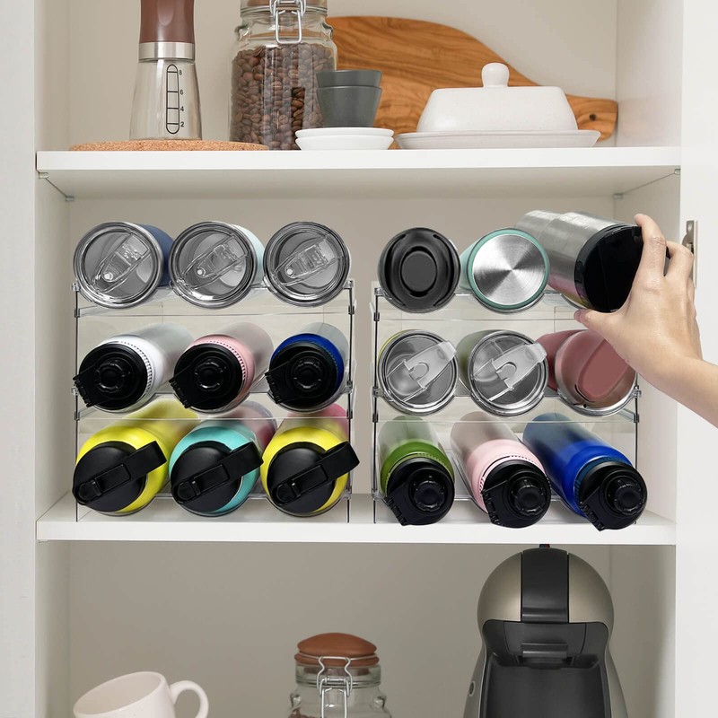Spaclear 3 Pack Water Bottle Organizer, Stackable Kitchen Home Organization