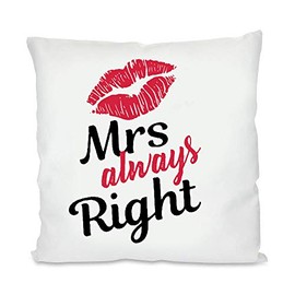Photo Cushion | Mr. Right , Mrs. always right | Partner | Valentine's Day | Love | Design Cushion | Printed Cushion | Gift | Cotton | Cushion | Cuddly Cushion