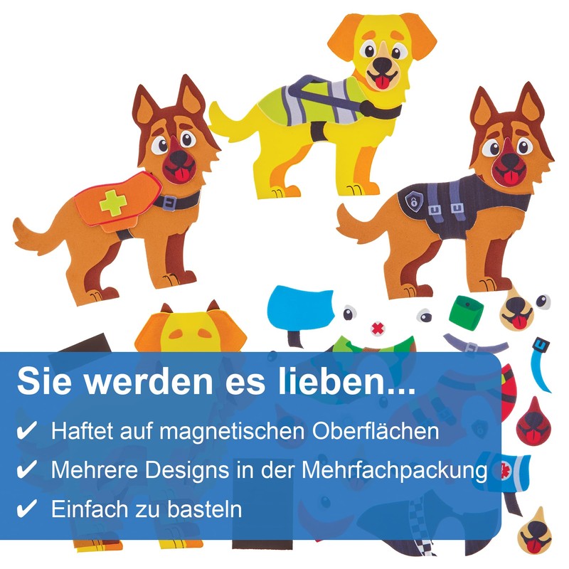 Baker Ross FN069 Service Dog Magnet Kits - 8 Pack