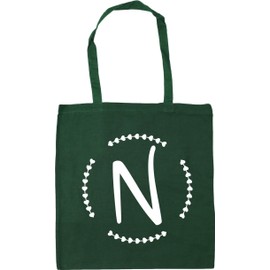 Hippowarehouse N Initial Tote Shopping Gym Beach Bag 42cm x38cm, 10 litres