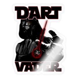 Spreadshirt Dart Vader Dartboard Dart Player Gift Sticker, 10 x 10 cm, Transparent Glossy