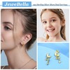 JeweBella Moon Star Earrings Silver 925 Hanging for Women Girls