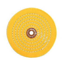 SCOTTCHEN Buffing Polishing Wheel 6 inch Treated Yellow Cotton Medium(42 Ply) with 1/2 inch Arbor Hole For Bench Grinder - 1 Pack