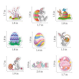NOPKESV 1 Set of 50 Stickers Easter Children Gummy Bears Easter Decoration for Children DIY Craft Art Decoration Egg Hen Rabbit Flower