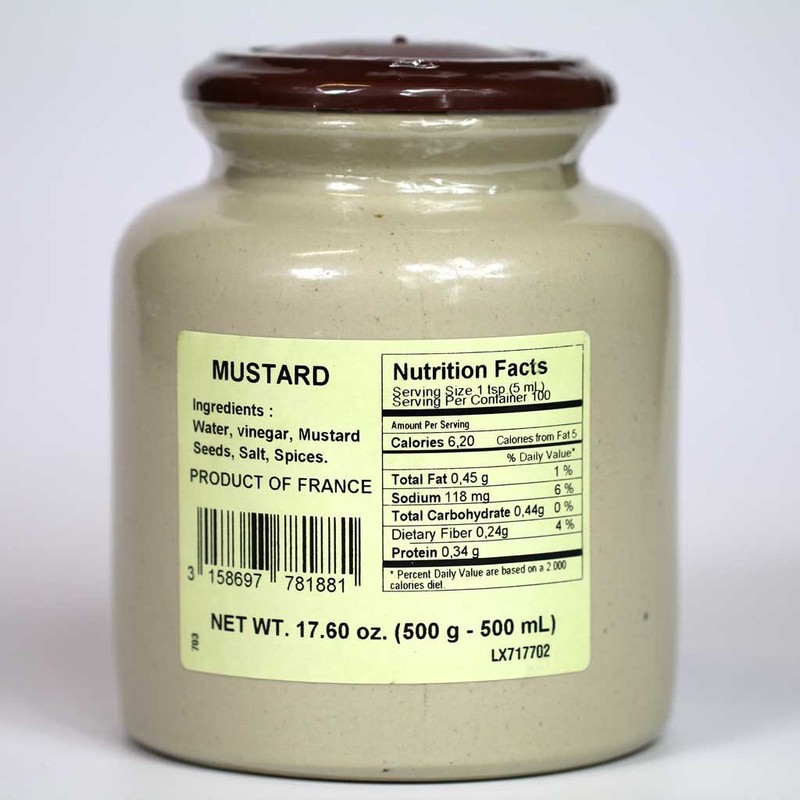 Pommery French Mustard Des Chanoines, 500g (17.6oz) Pottery Crock