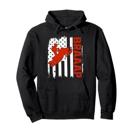 USA American Flag Snowmobile Braaap Moto Sled Snowmobiling Pullover Hoodie