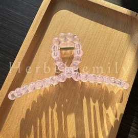 Herbeluemily Hair Claw Hair Clip, Hair Clip, Hair Accessories, Large, Clear, Pink