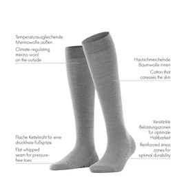 FALKE Women's Softmerino Knee-High Socks, Thick Warm Breathable, Merino Wool Cotton, Trendy Casual or Dress Stockings, 1 Pair