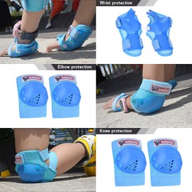 knee pads and elbow pads for kids Wrist Guards Protective Gear 3 in 1 Set, for 3-15 Years Child Roller Skates, Inline Skating, Cycling, BMX Bike, Skateboard, Scooter Riding and Outdoor Extreme Sports