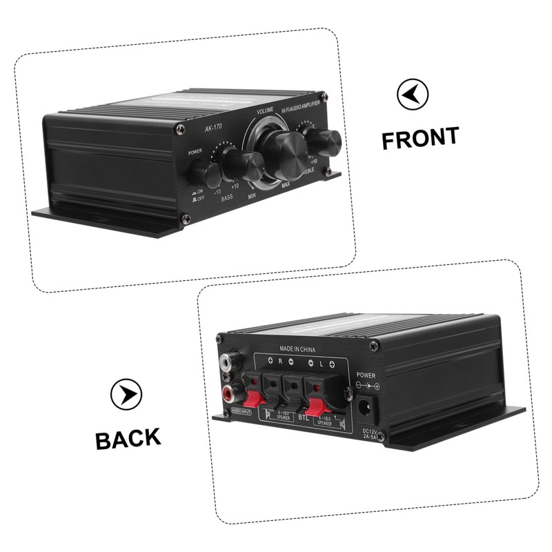 Mipcase 1pc Mini Digital Stereo Amplifier Portable HiFi Wireless Audio