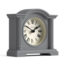 Jones Clocks® Kensington mantel clock | Classic arch top clock | Grey | Stylish & contemporary | Ideal for desk, mantelpiece, bookshelf or bedside