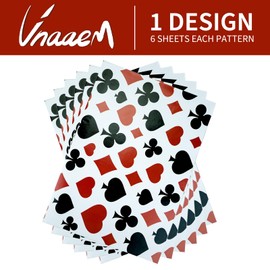 Vnaaem Casino Wrapping Paper 6 Pc Black Red Poker Printed Gift Wrap for Boys Men Women Birthday Holiday Las Vegas Themed Party 19.6 X27.8Inch