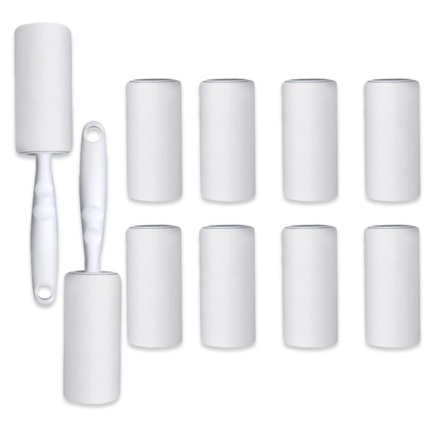 Lint Roller, 10 Rolls with 60 Sheets Each + 2