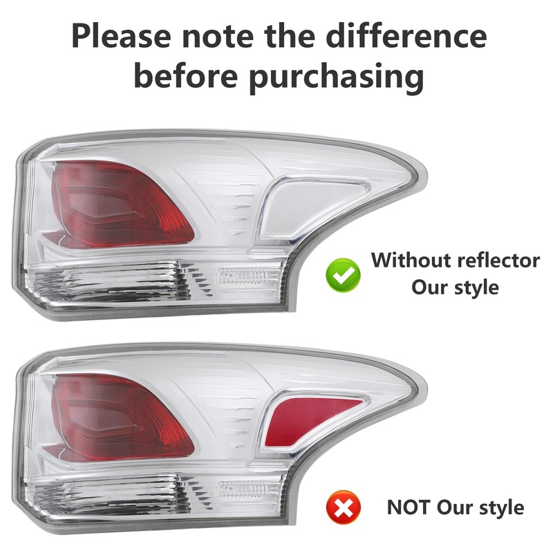 Tsomony For 2013-2015 Mitsubishi Outlander Halogen Tail Light (Right Side)