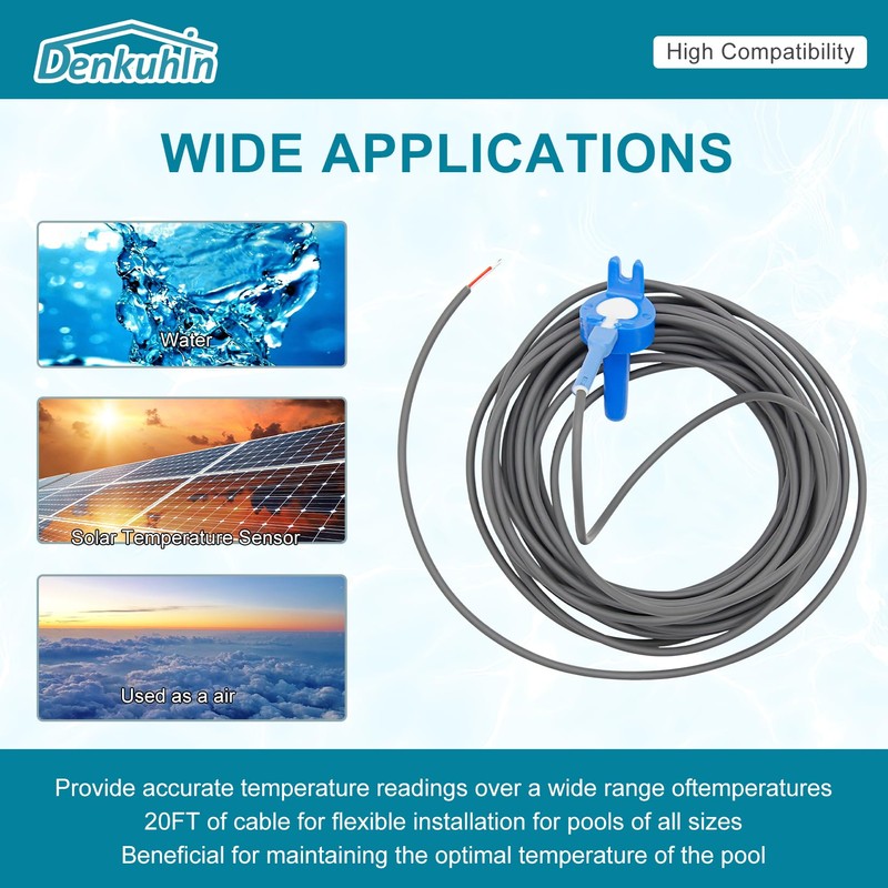 Denkuhin 520272 Temperature Sensor and 20 Feet Cable Fit for