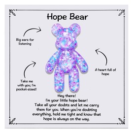 Kvekstio Hope Bear, Pocket-Sized Bear Gift for Emotional Support, Mental Health, Pocket Bears Hug Gift for Friends Family, Stress Relief Gifts, Positivity Daily Reminder of Comfort, Pick Me Up
