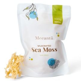 Mecantu® Raw Sea Moss (Irish Sea Moss) - Ethically Sourced & Eco-Friendly | Create Healthy Vegan Food, Drinks, Sea Moss Gel, and Sea Moss Powder | 2+ Months Supply (Refill, 100g)