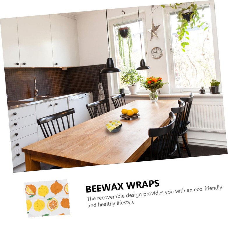GLEAVI 3pcs Reusable Beeswax Food Wraps Fresh-Keeping Cloths for Food