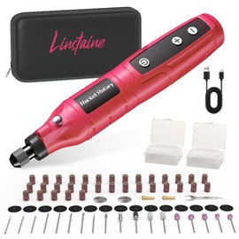 Mini Cordless Rotary Tool Kit with 75pcs Accessories, 5-Speed Rechargeable Engraving Pen with LED Light, 3.6V Power Rotary Tool for Sanding, Polishing, Drilling, Etching, Engraving, DIY Crafts, Pink
