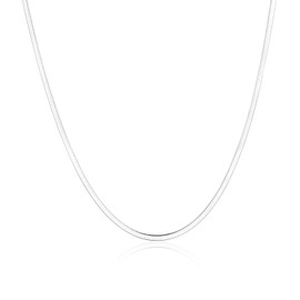 SILBERTALE Snake Chain 925 Sterling Silver Chain for Girls 1.8 mm (Thin) / 3 mm Wide Chain Length 38 + 5 cm Short / 43 + 5 cm, Sterling Silver