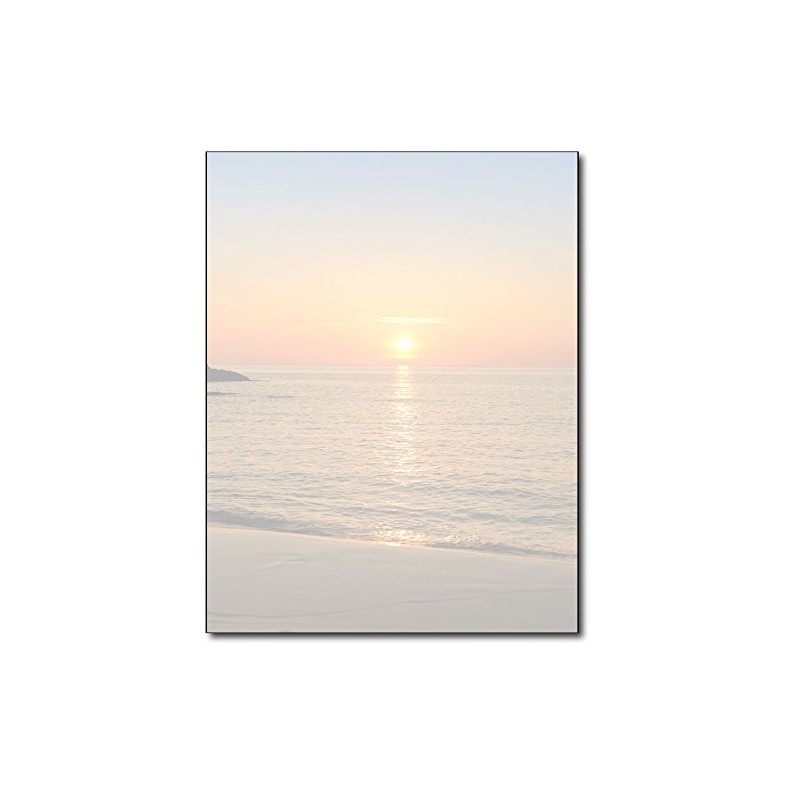 Beach Sunset Stationery Paper - 80 Sheets Letterhead for Inkjet/Laser