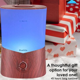 BlueHills Premium 3000 ML XL Essential Oil Diffuser Aroma Humidifier 3 Liter Big 3L Capacity Huge Size Plant Baby Living Room Home Decor Aromatherapy Diffuser for Large Room Dark Wood Grain 3L-K3
