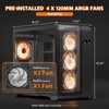 darkFlash ATX Mid-Tower PC Case with Screen, Three Side Glass,