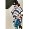Del Mex Classic Mexican Blanket Poncho, Gray