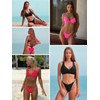 RELLECIGA Women's Red Adjustable High Cut Thong Bikini Bottom Size