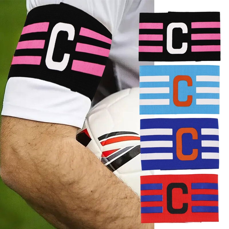 4 Pack Soccer Captain Armband，Adjustable Football Captain Bands for Adults