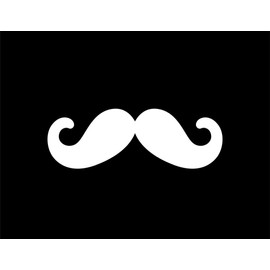 ND194W The Sheriff Mustache Style Decal Sticker | 5-Inches By 1.7-Inches | Premium Quality White Vinyl