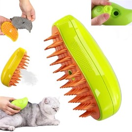 Cepillo de vapor para gatos, cepillo de vapor para gatos 3 en 1, cepillo de masaje multifuncional para gatos, cepillo eléctrico para pelo de gato con 