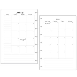 2024 2025 18-month Monthly Planner Calendar Refills for 7-Disc Mini Happy Planners, and NOTIQ Mini Capsule (S6) (4.5 x 7 inches) (Butterfly)