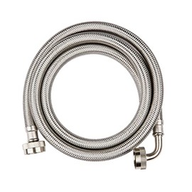 EFIELD Premium Washing Machine Hose with 90 Degree Elbow, Hot or Cold Water Supply Line, 6 Feet, PVC Core with Braided Stainless Steel