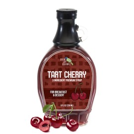 Green Jay Gourmet Tart Cherry Syrup - Premium Breakfast Syrup with Sweet Cherries, Cane Sugar & Lemon Juice - All-Natural, Non-GMO Pancake Syrup, Waffle Syrup & Dessert Syrup - 8 Ounces