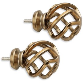 Cambria Premier Complete Birdcage Finial in Warm Gold (Set of 2)