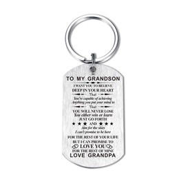 Inspirational Gift for Grandson Granddaughter from Grandma Grandpa I Want You to Believe Keychain for Birthday