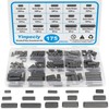 175pcs Woodruff Key Stock Assortment, 15 Size Popular Sizes Carbon
