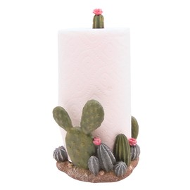 Cactus Plant Paper Towel Holder, Southwestern Kitchen Accessories, Freestanding Countertop Organization, 13.5 Inches