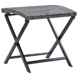 TREATLIFE HOME Stylish and Practical Folding Patio Stool, Weather-Resistant PE Rattan, Durable Steel Frame, Gray
