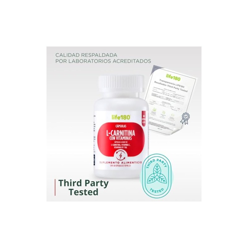 Life180 Dúo L-Carnitina Con Vitamina B1 Y B6, Pack De