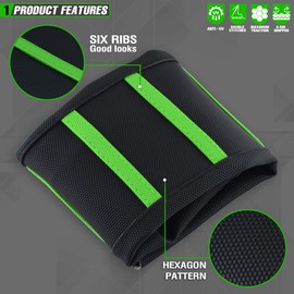 fewfuss Universial Dirt Bike Seat Cover - Soft Ribbed Rubber Seat Covers for Motorcross Enduro Green