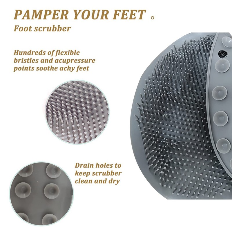 YVPSI Shower Foot & Back Scrubber, Wall Mounted Massage Pad,