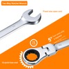 HARFINGTON Flex-Head Ratcheting Wrench 32mm 180° Rotating Head Metric Ratchet
