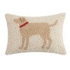 Peking Handicraft 30JES1457C12OB Light Brown Dog Wool and Cotton Pillow,