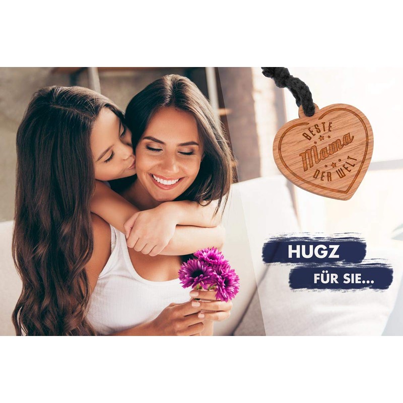 Hugz Wooden Key Ring Best Mama Der Welt Gift -
