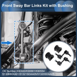 INFINAUTO Front Stabilizer Bar Links with 2 Pcs Bushing for Honda Accord 2003-2007 for Acura TL 2004-2006 Sway Bar Link Kits No.K90660/K90661/K90554 1 Set