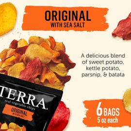 Terra Original Sea Salt Real Vegetable Chips, 5 oz (Pack of 6)